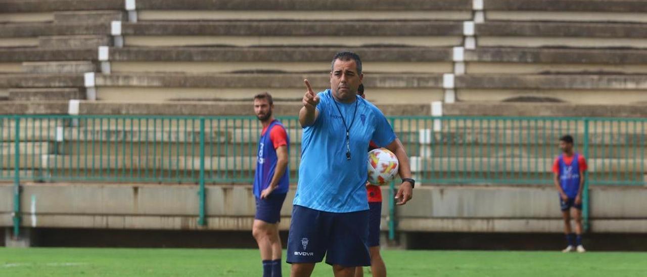 Germán Crespo, en un entrenamiento del Córdoba CF.