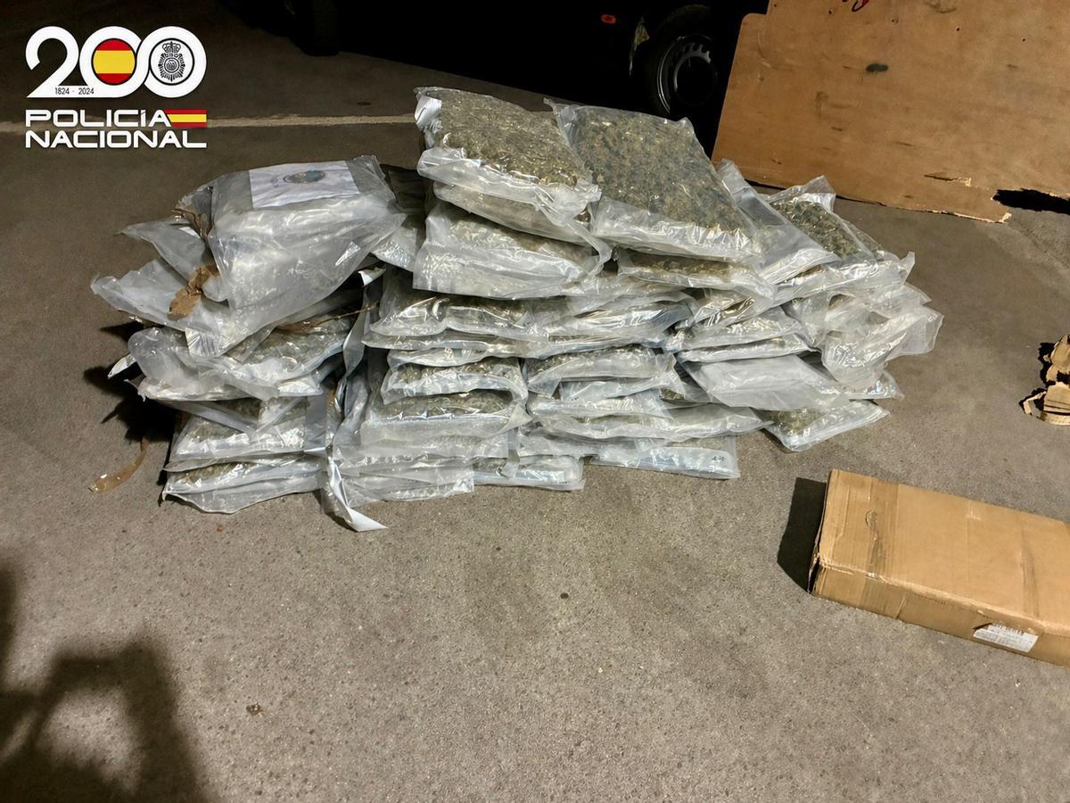 Les imatges de la marihuana que la Policia Nacional va trobar en una furgoneta a la Jonquera