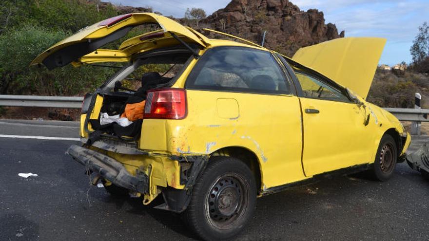 Estado en que quedó el vehículo tras el accidente.