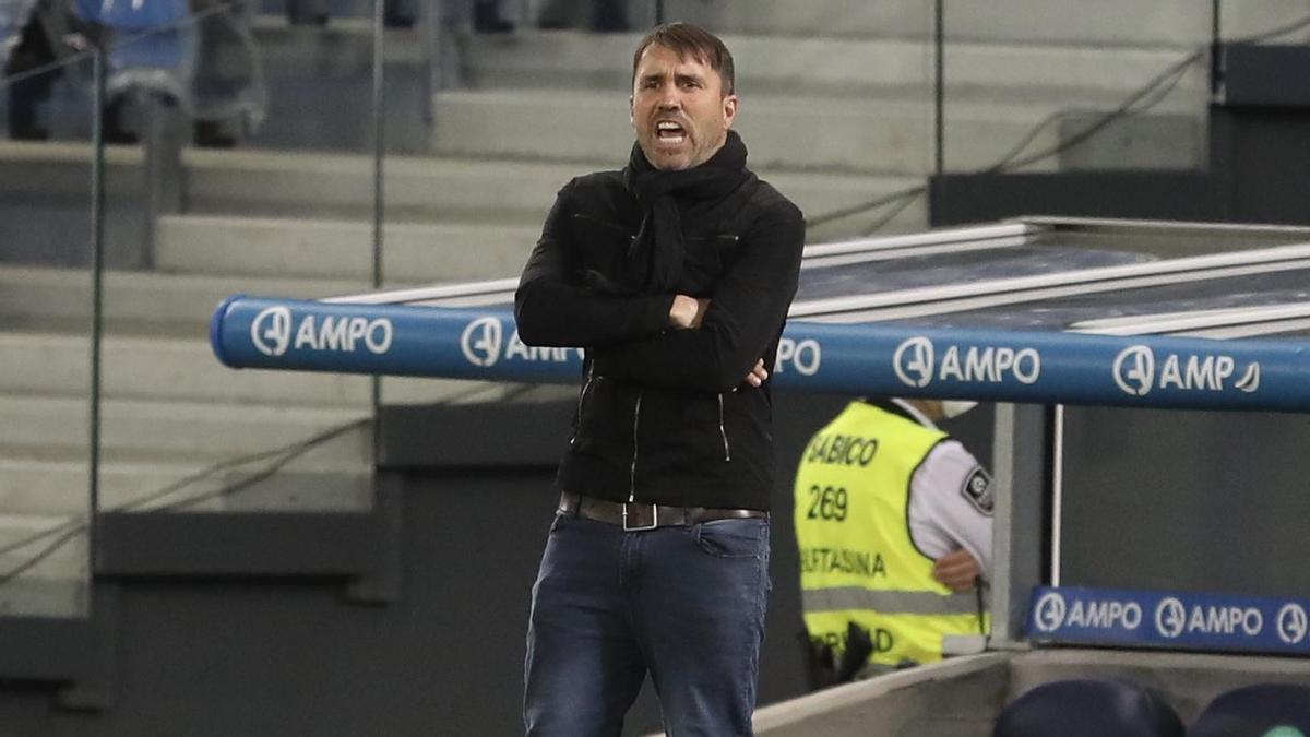 Eduardo Coudet, durante un partido del Celta.