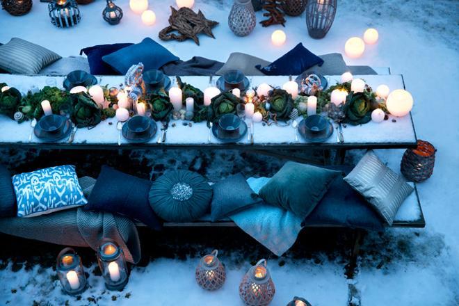 Decoración nórdica para la mesa de Navidad: estilo bucólico