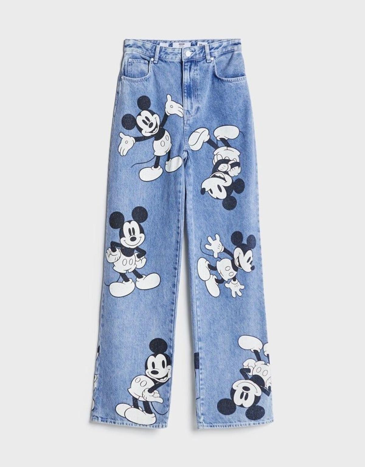 Jeans 90's Mickey Mouse de Bershka