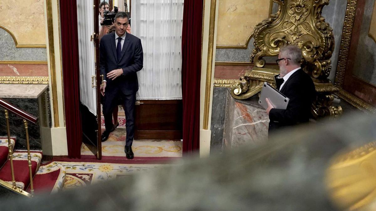 Pedro Sánchez, en el Congreso de los Diputados. | JOSÉ LUIS ROCA