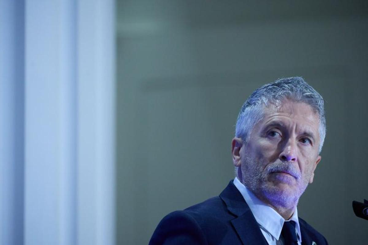 El ministro del Interior, Fernando Grande-Marlaska, durante un desayuno informativo de Forum Europa este jueves.