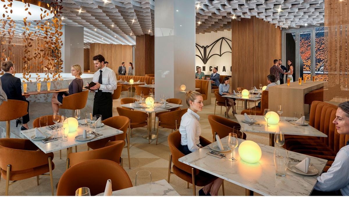 Simulación de uno de los restuarantes