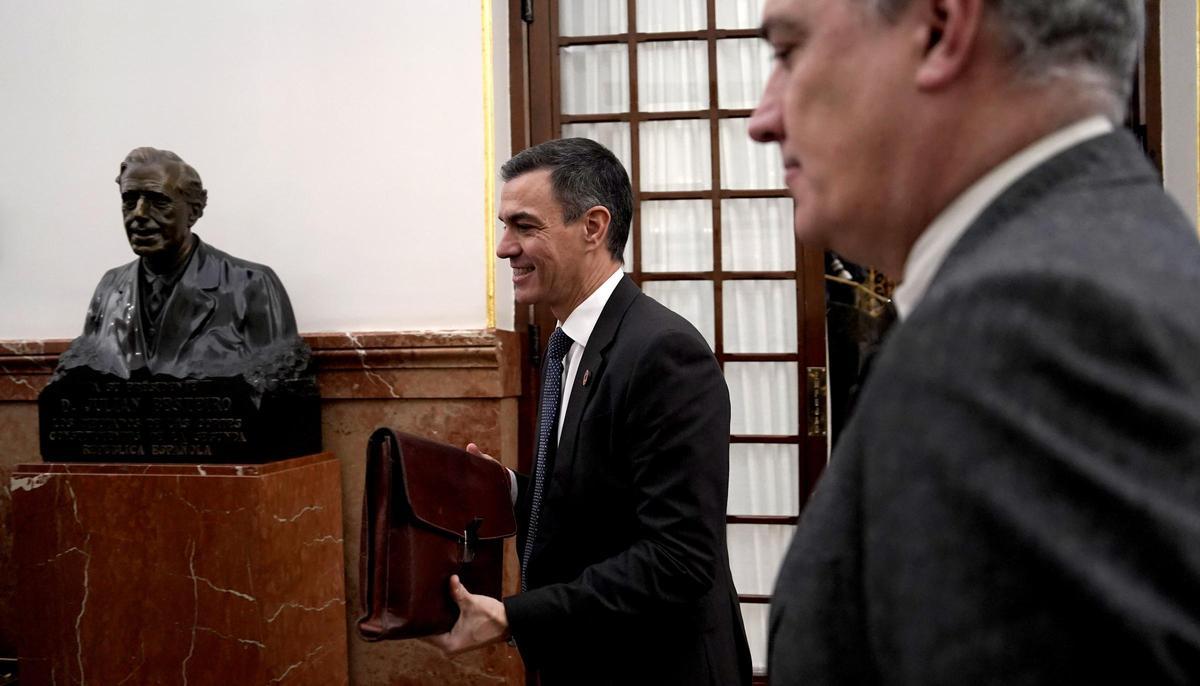 Pedro Sánchez en la sesión de control al Gobierno en el Congreso.