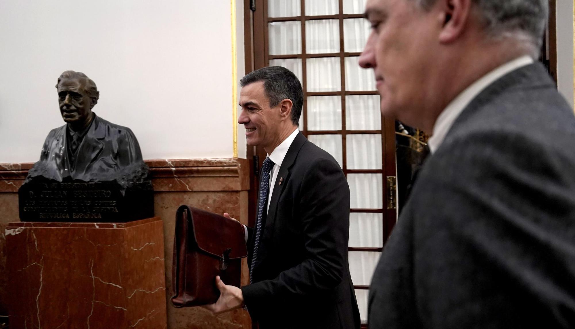 Pedro Sánchez en la sesión de control al Gobierno en el Congreso.