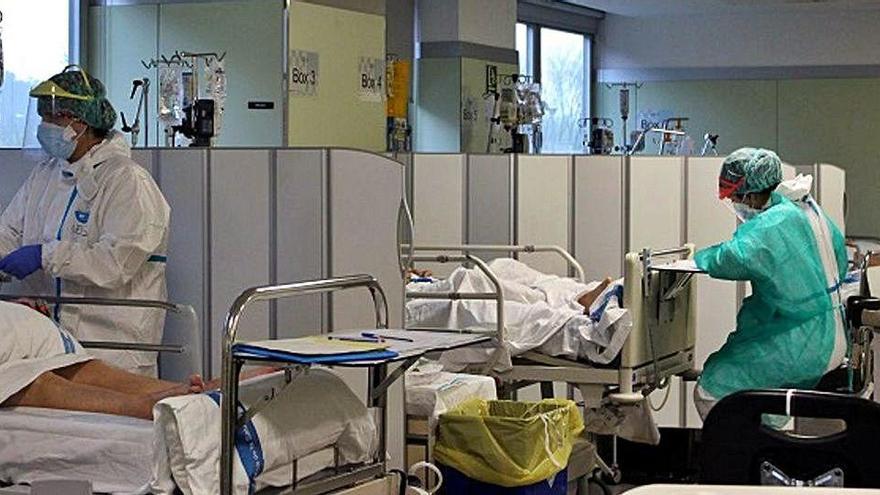 Una de les àrees de l&#039;hospital gironí en plena pandèmia.