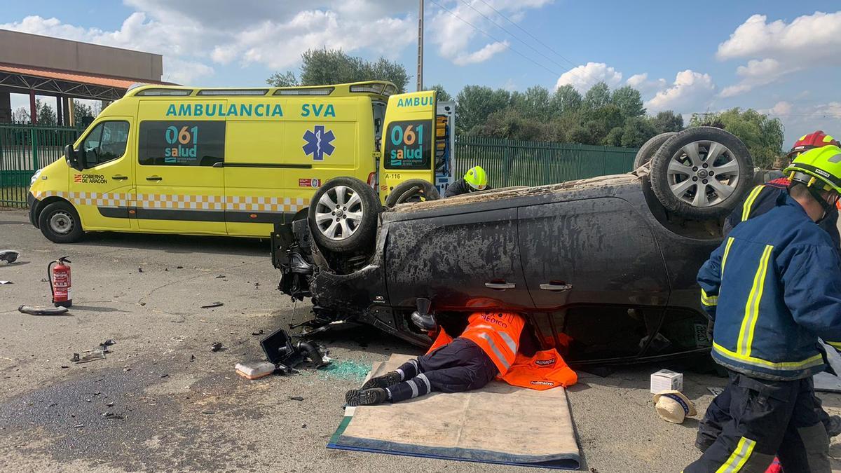 Imagen de un accidente en Huesca.