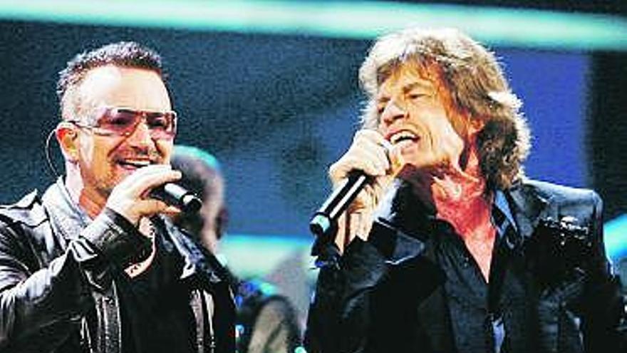 Jagger y Bono cantan juntos en Nueva York