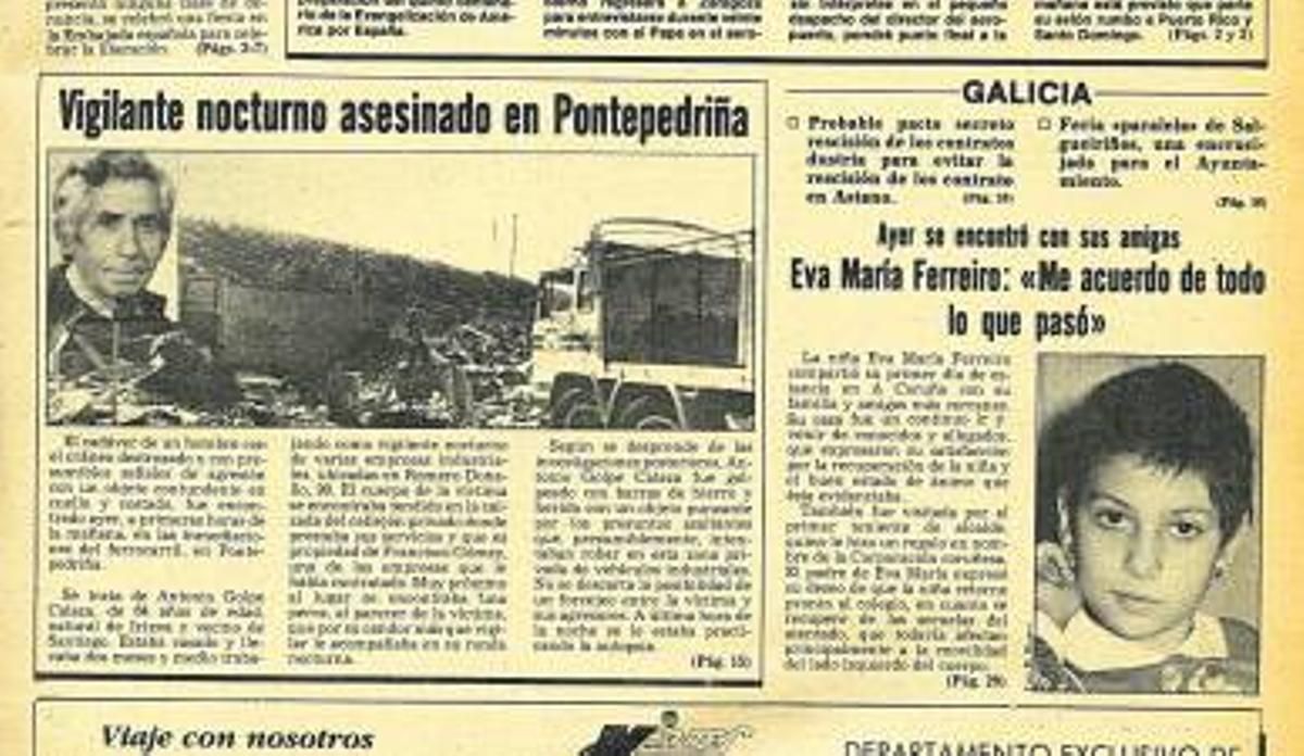 Articulo del suceso en las páginas de El Correo Gallego.