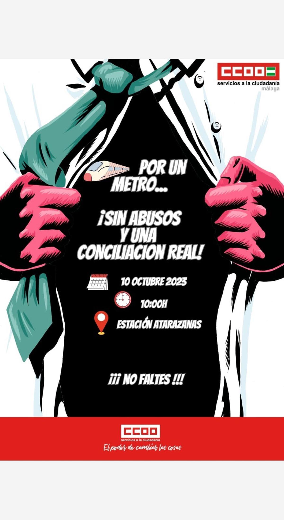 Cartel de la concentración prevista para el 10 de octubre.