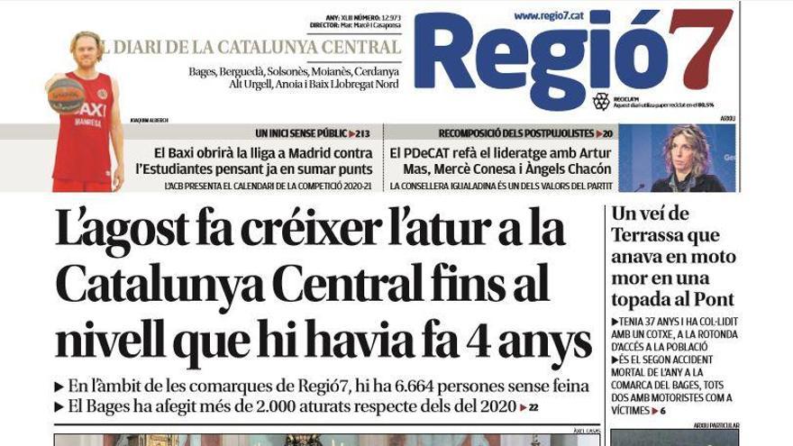 La portada de Regió7 d&#039;aquest dijous, 3 de setembre