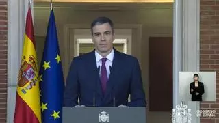 Sánchez anuncia que es queda com a president: "Continuaré amb més força al capdavant de la presidència"