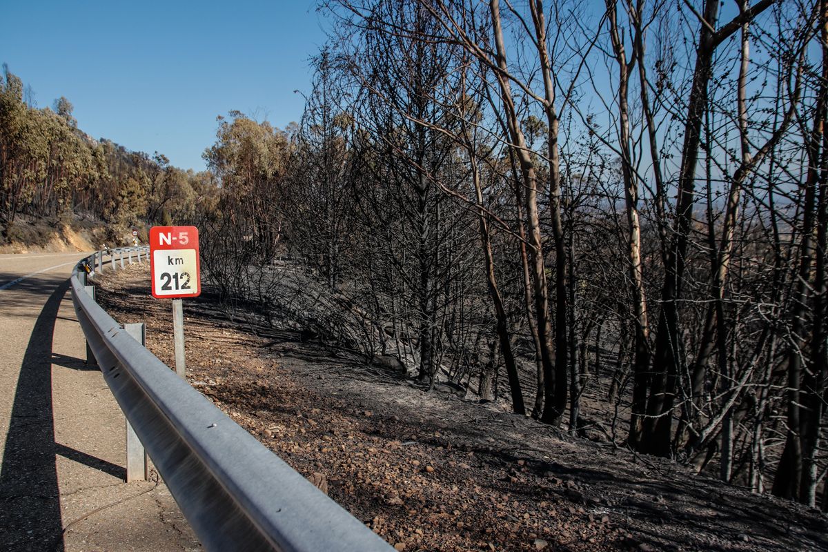 Así quedó la zona de Casas de Miravete y Monfragüe tras el incendio