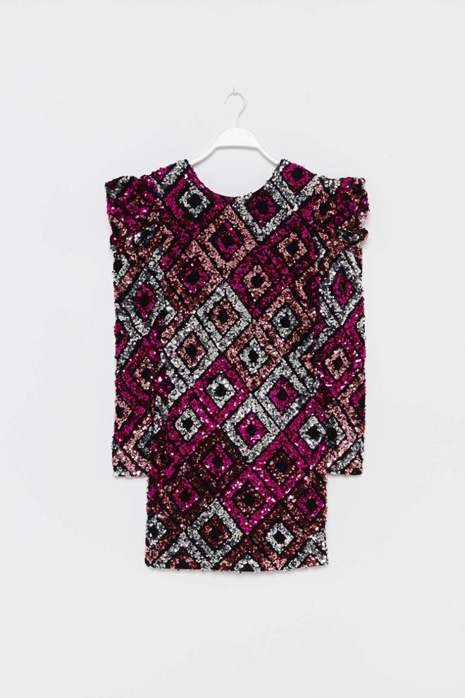 Vestido estampado de lentejuelas, de Sfera