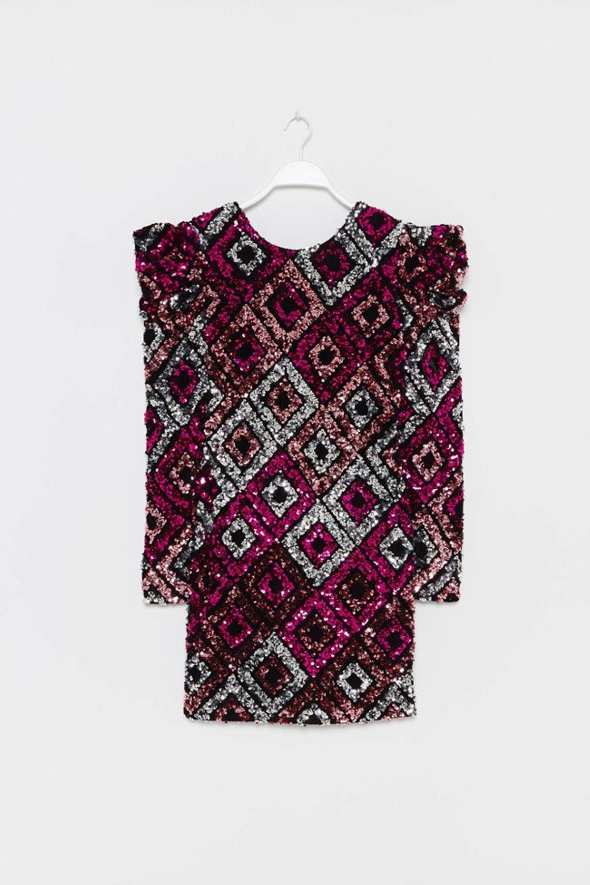 Vestido estampado de lentejuelas, de Sfera