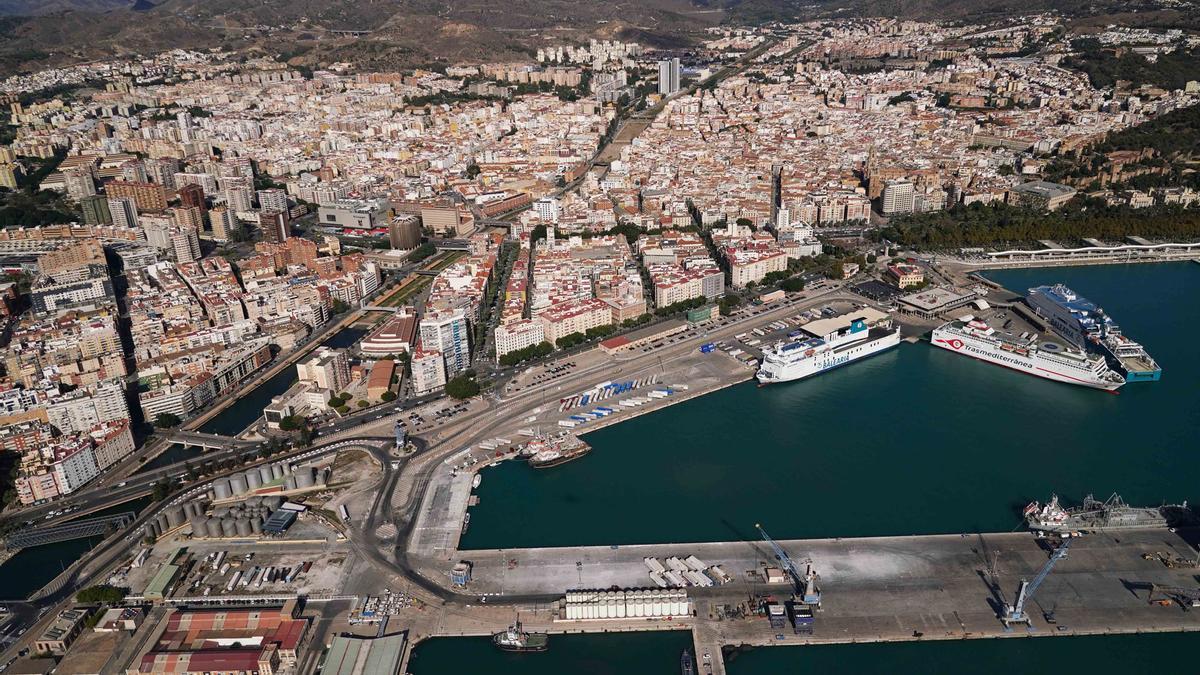 Vistas aéreas de Málaga.