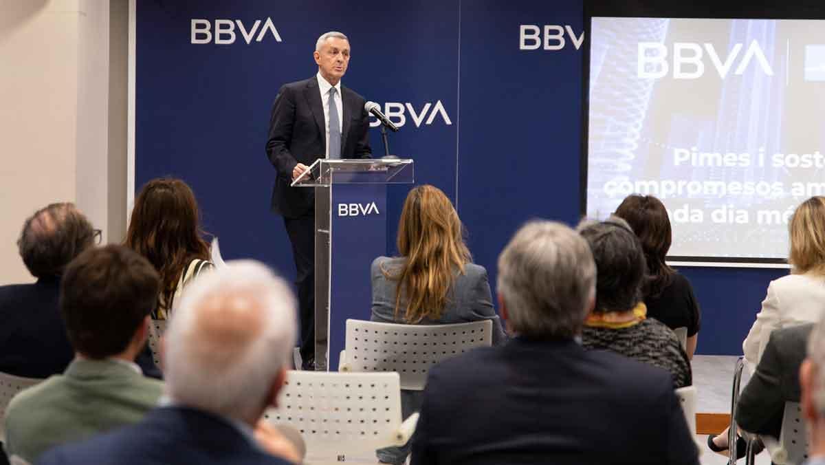 José Ballester, director territorial de BBVA en Catalunya, en la presentación del coloquio.