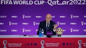 El presidente de la FIFA en rueda de prensa