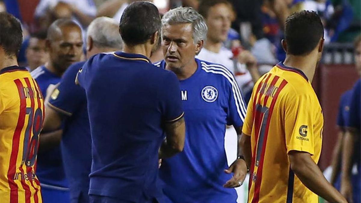 Luis Enrique y Mourinho coincidieron por primera vez, en Washington