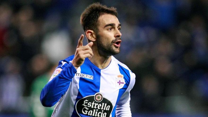Adrián celebra su gol a ante el Leganés.
