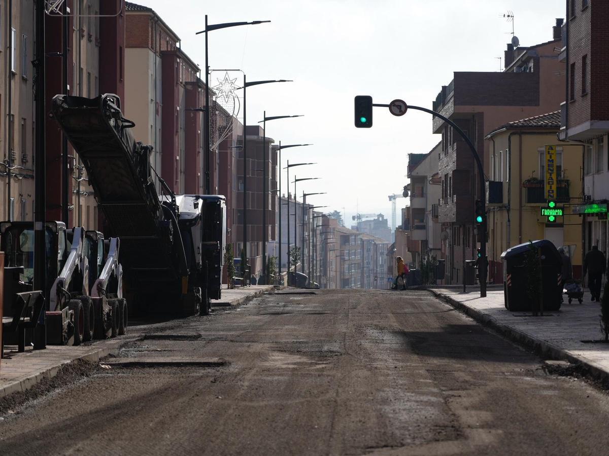 Tramo fresado a la espera de asfaltado