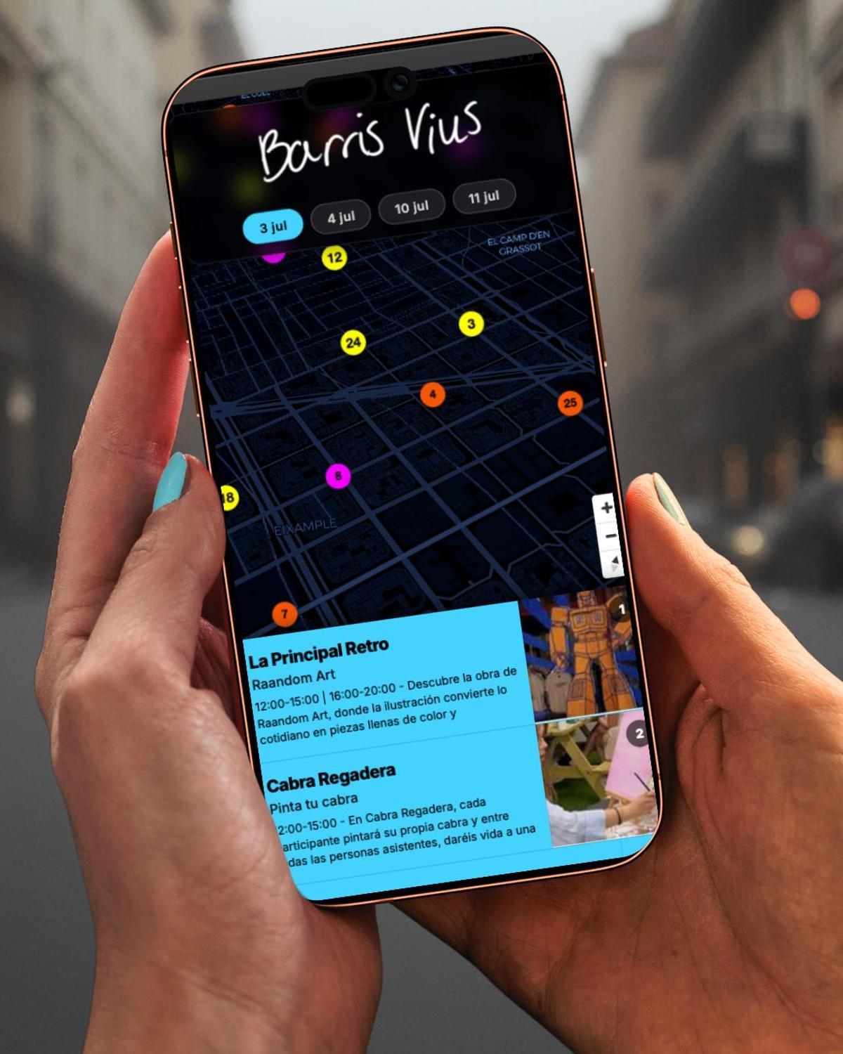 App que se usará para llegar a las actividades de la ciudad.