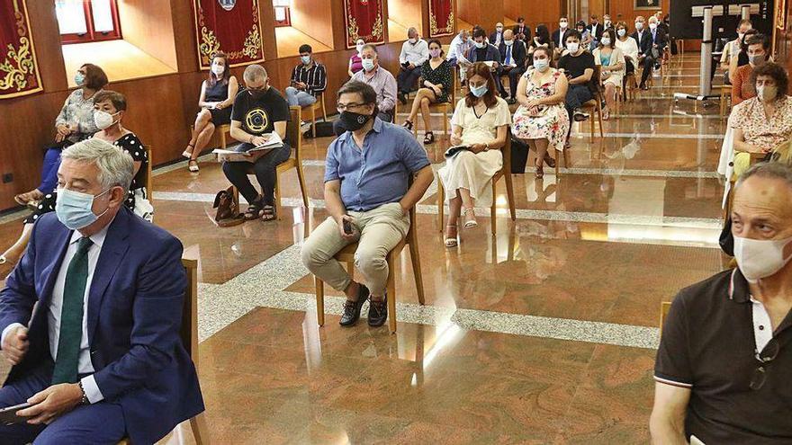 Espacio habilitado para el público, con el senador Xosé Manuel Barreiro en primera fila (izquierda).