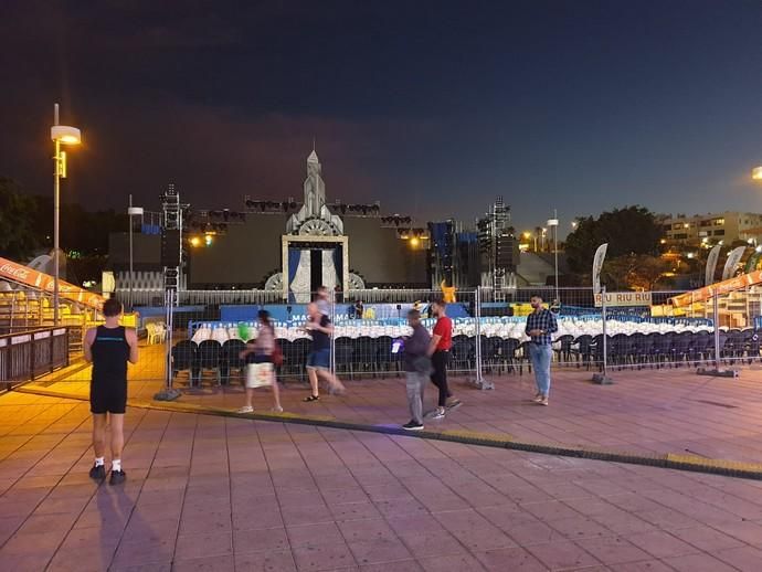 Escenario del Carnaval de Maspalomas, suspendido por el coronavirus