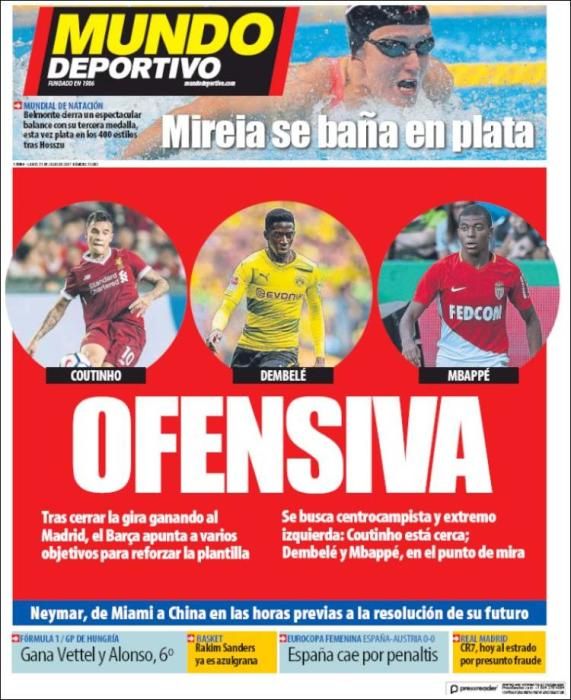 Portadas lunes 31 de julio de 2017