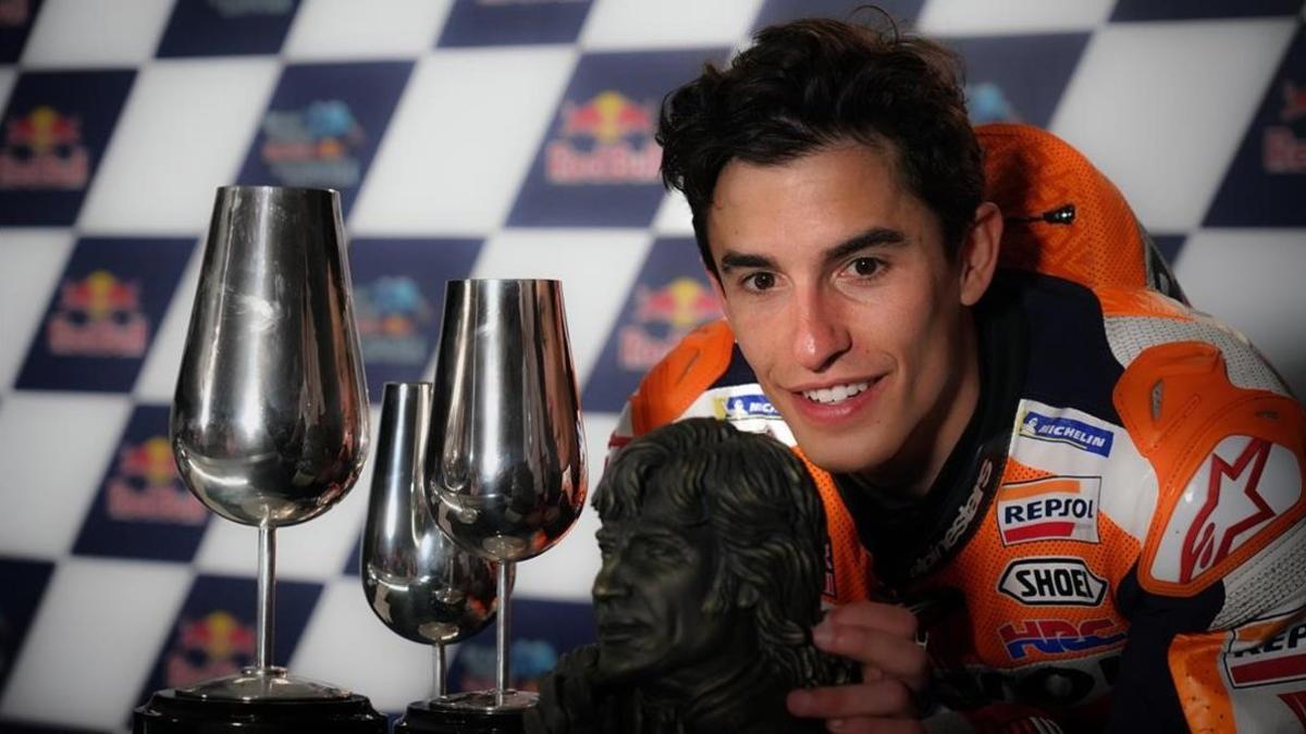 Marc Márquez, ganador en Jerez, en la sala de prensa del trazado andaluz.