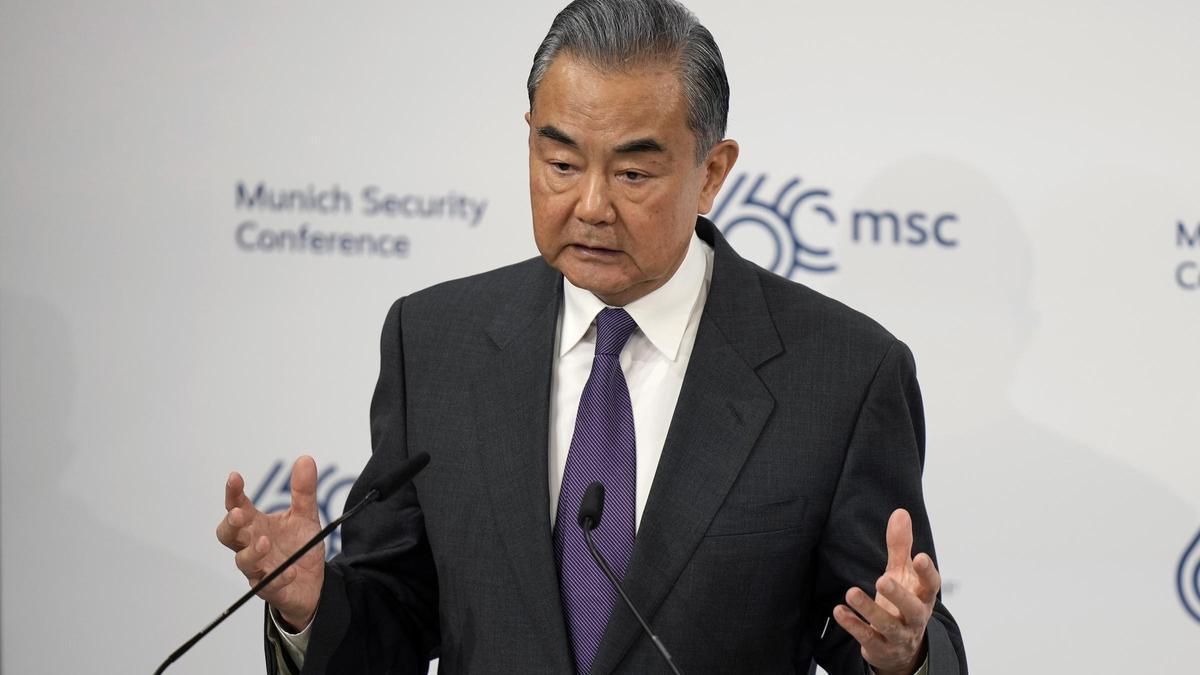 El ministro de Exteriores chino, Wang Yi, durante la Conferencia de Seguridad de Múnich el pasado febrero.