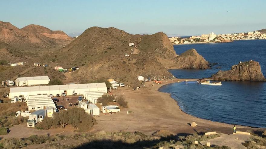 Últimas horas de grabación en las playas de Águilas