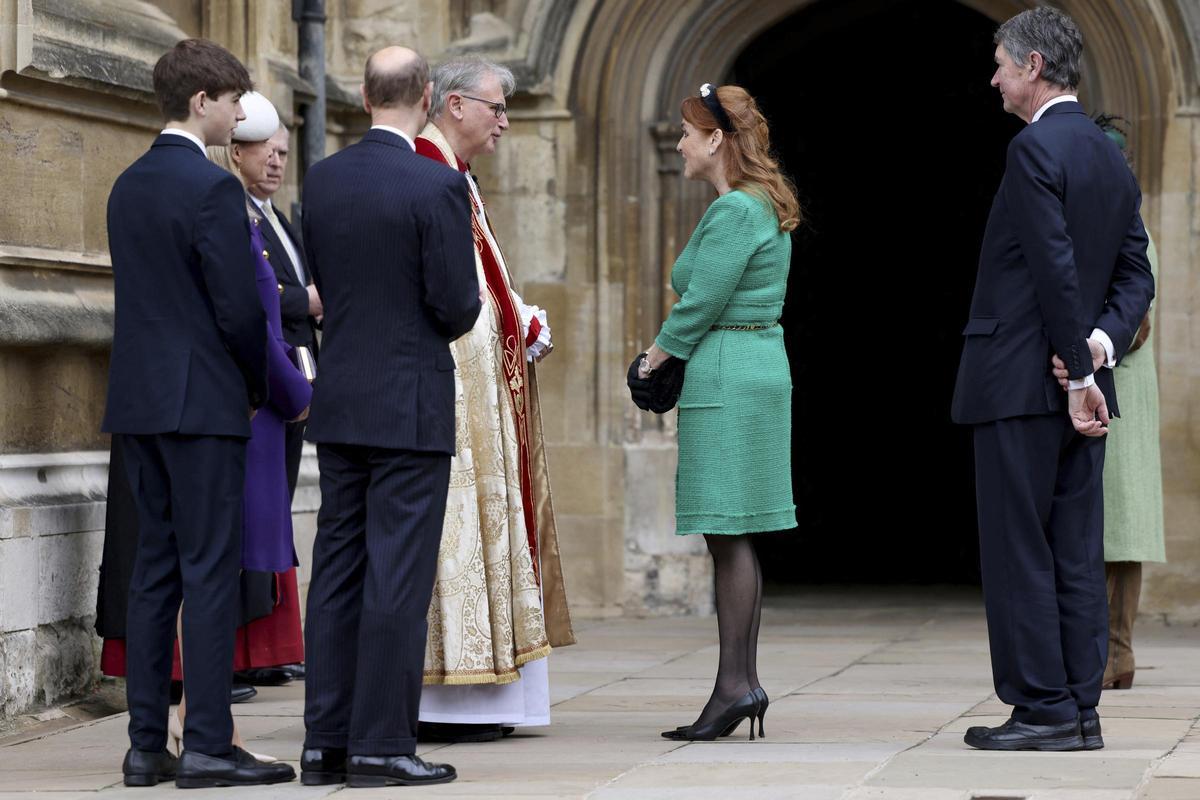 Sarah Ferguson, a su llegada a la misa en Windsor