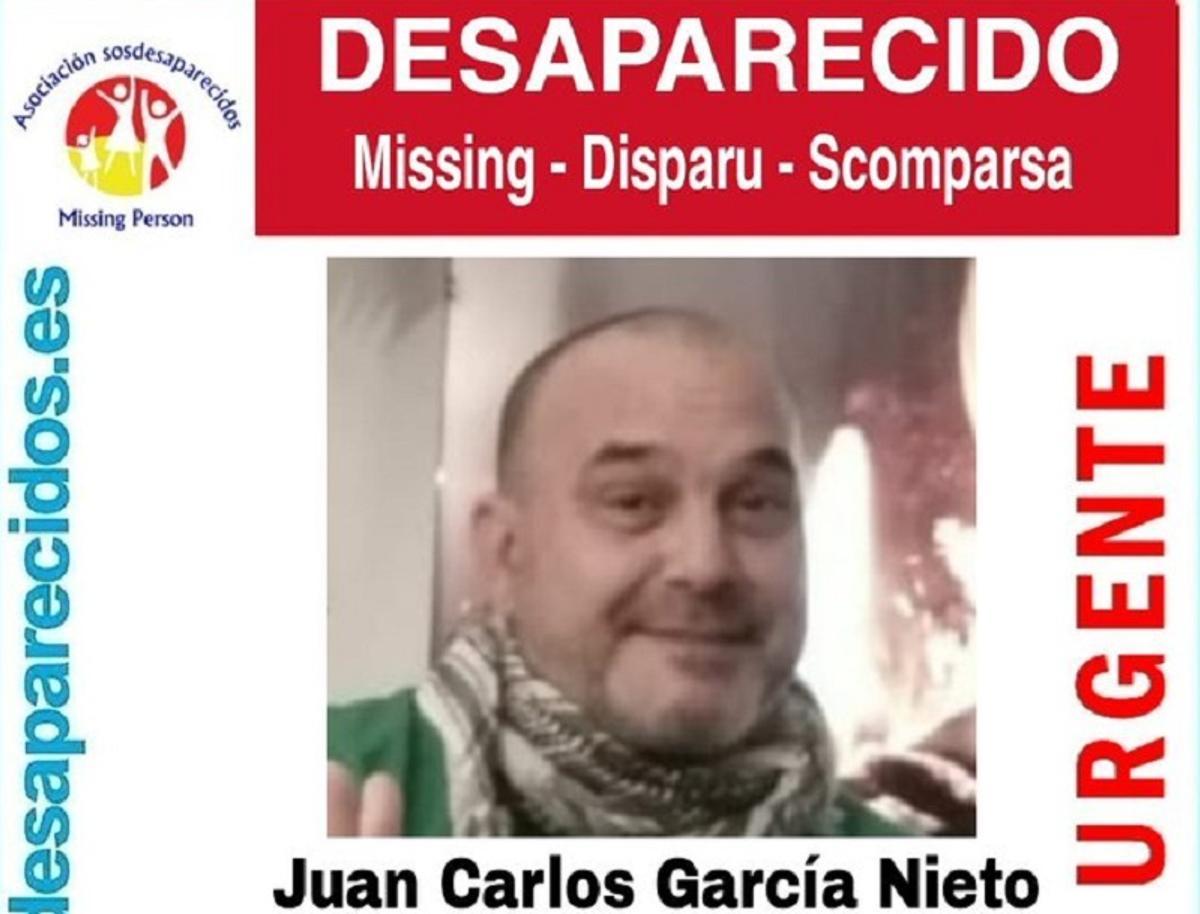 La imagen de Juan Carlos García difundida por Sos Desaparecidos.
