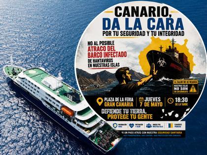 Convocan una manifestación en Gran Canaria contra la llegada del crucero con  brote de hantavirus