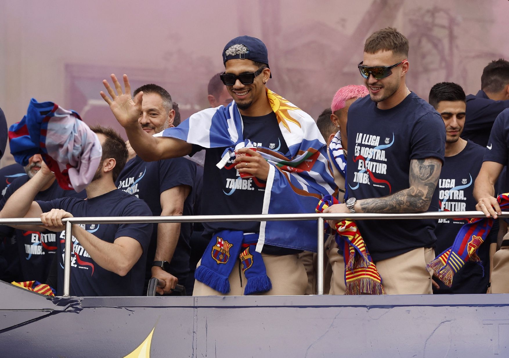 La rua de campions del Barça, en imatges