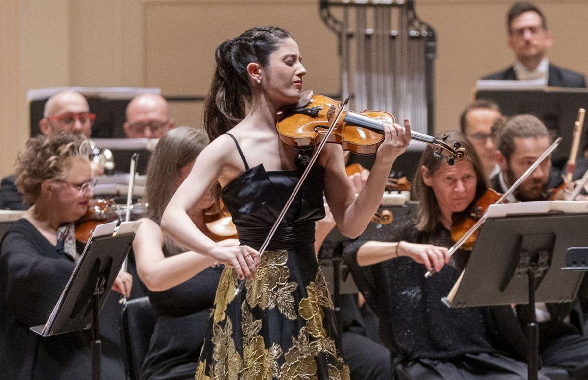 Leonor de Borbón y Ortiz, durante el recital.