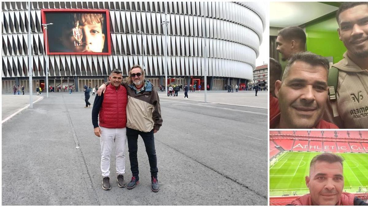 El suscriptor de 'Medterráneo' Rafael Martínez acudió al desplazamiento a Bilbao con el Villarreal junto a su amigo Antonio Miralles.