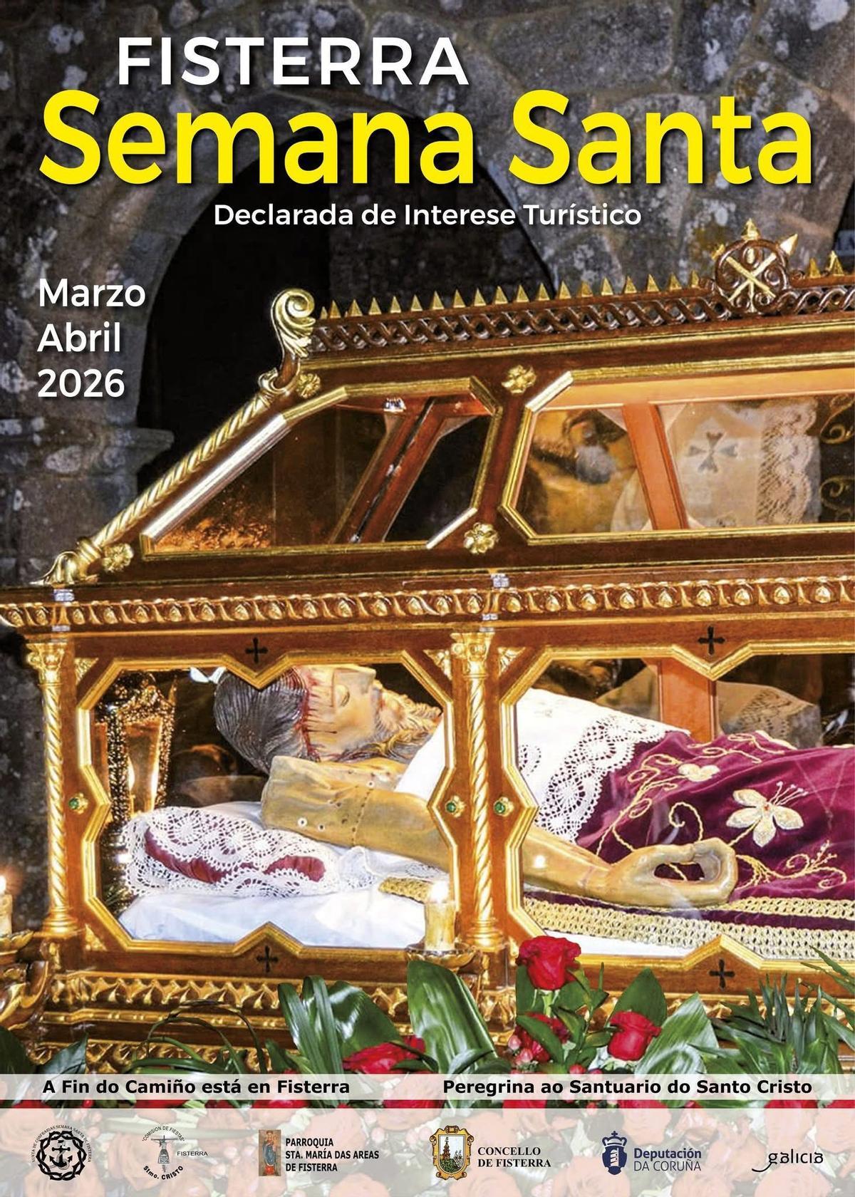 Cartel promocional da Semana Santa de Fisterra 2026.