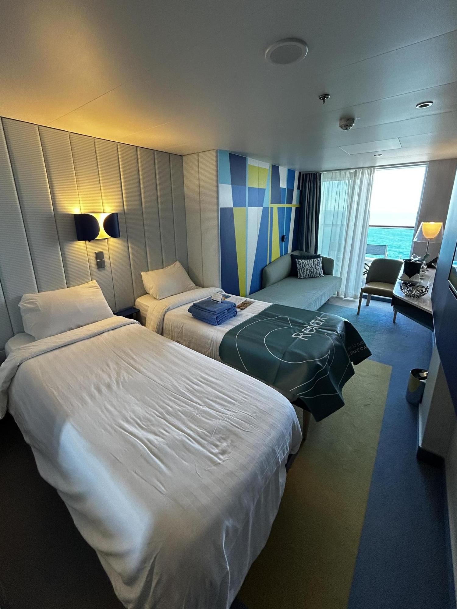 El camarote con balcón del Costa Toscana