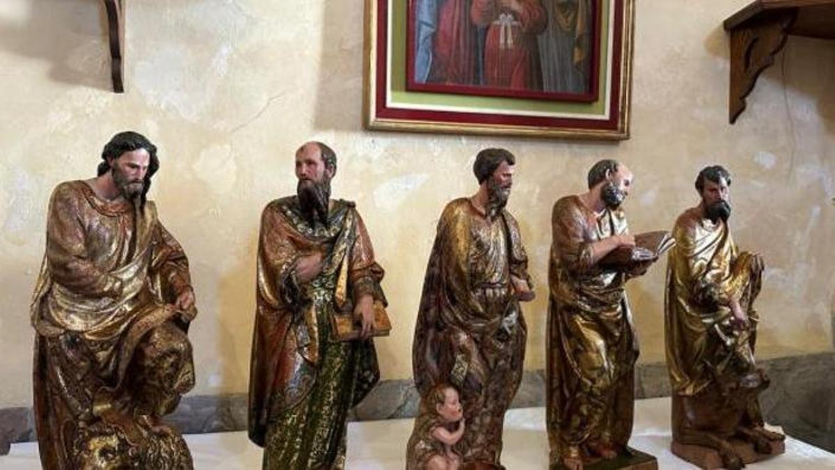 Olvés recupera varias esculturas del retablo mayor de la Iglesia de Santa María tras su restauración