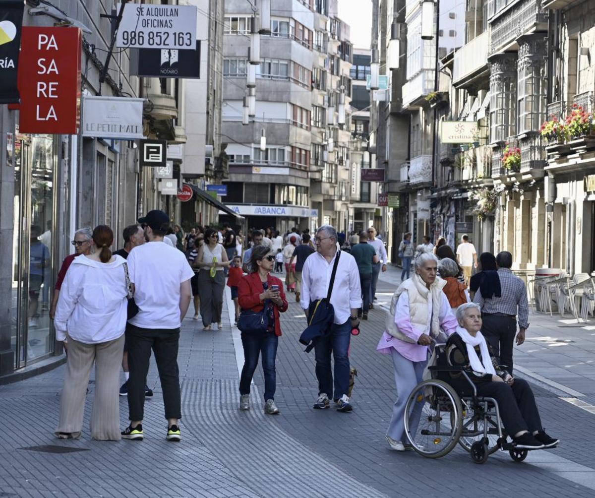 Pontevedreses en la calle Michelena.