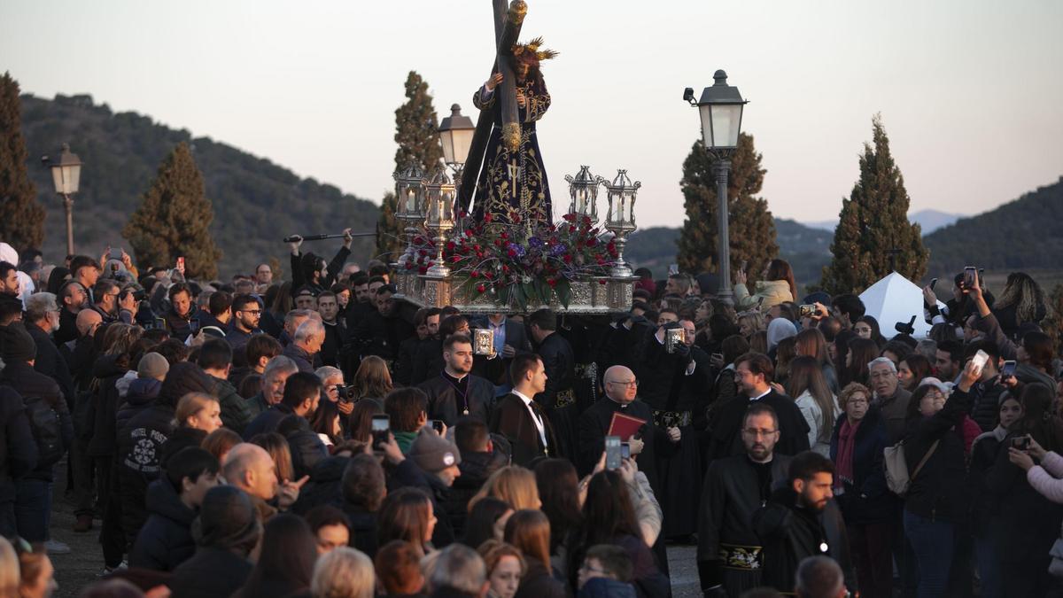 Una imagen del espectacular Via Crucis del Viernes Santo.