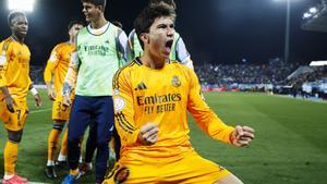 Gonzalo García celebrando el gol contra el Leganés