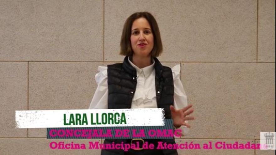 La concejal de Atención al Ciudadano de Mutxamel, Lara Llorca, en un instante del vídeo de presentación.