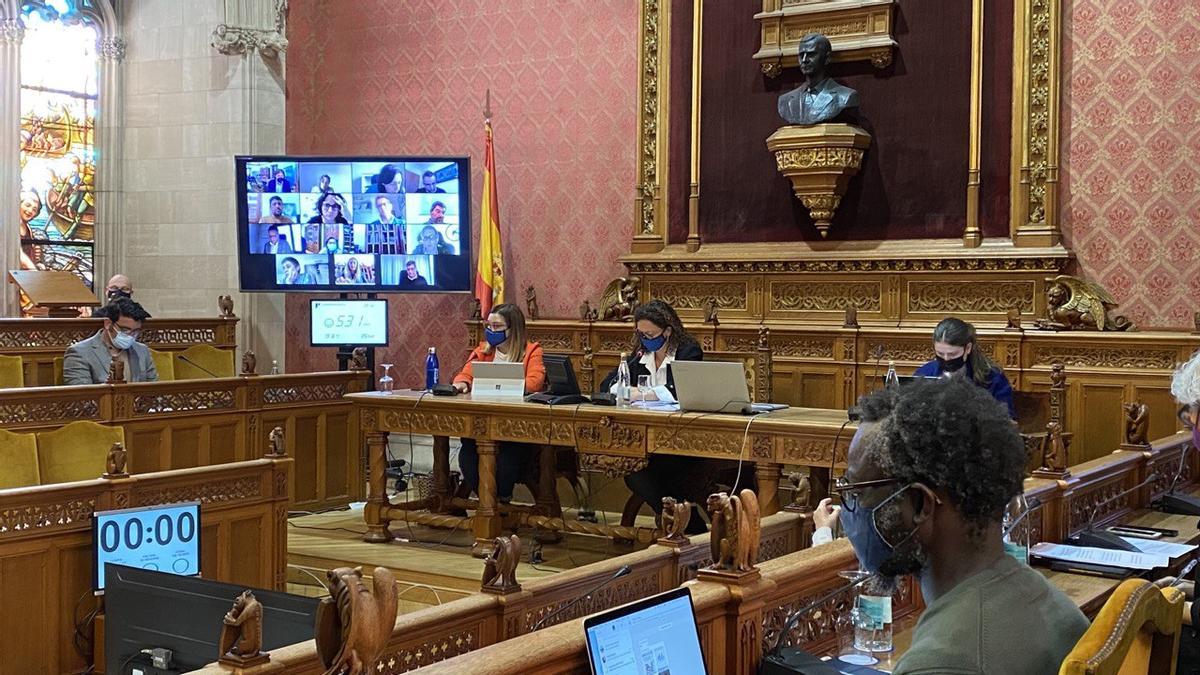 Catalina Cladera presidió ayer el pleno de la institución insular de Mallorca.