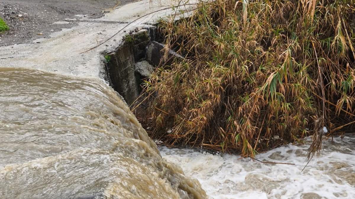 Los caudales de ríos y arroyos se han multiplicado este miércoles en Sayalonga, Árchez o Cómpeta.
