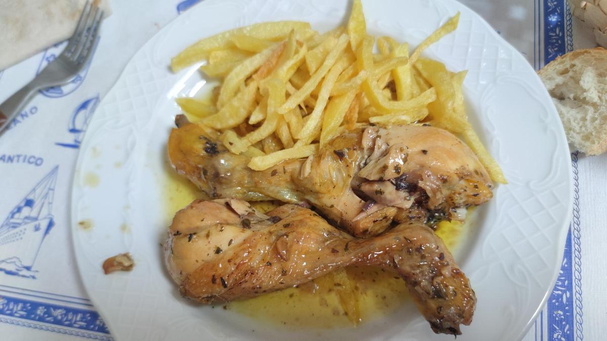 El pollo al horno del menú del día de Bar Alfredo.